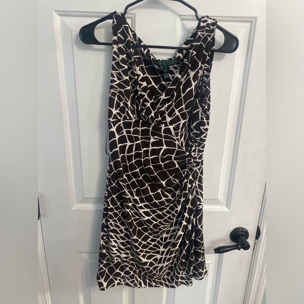 Ralph Lauren Brown and White Dress